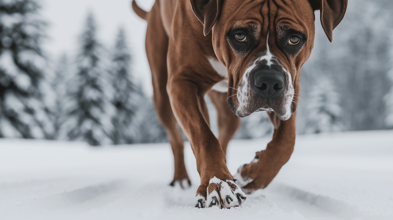 Zimska nega tačk Cane Corso z zaščitnim mazilom